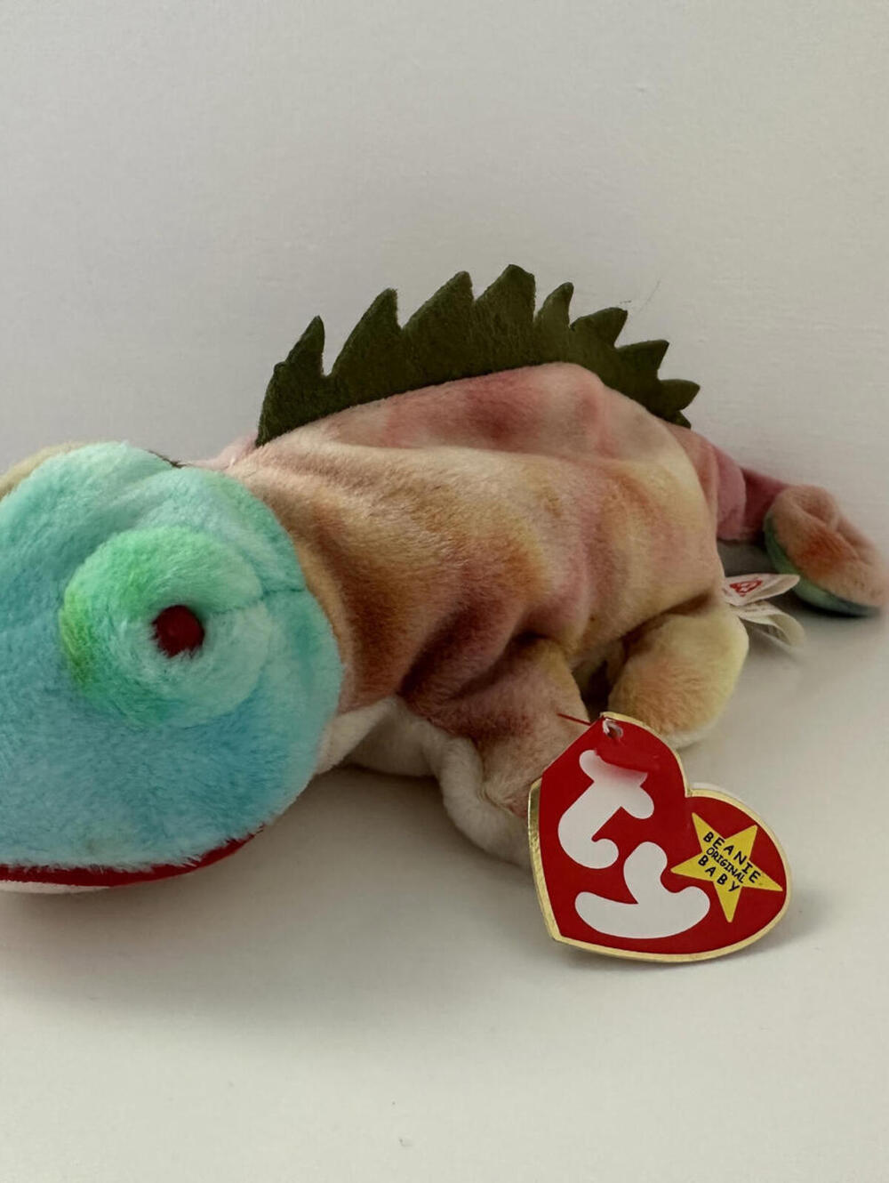 Ty Beanie Baby “Iggy” the Tie-Dye Iguana Handmade in Indonesia (9 inch)